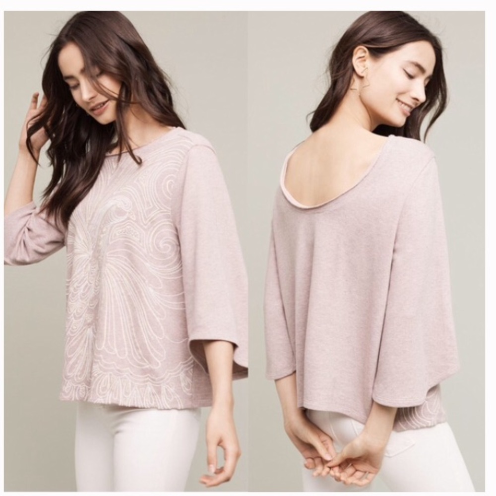 Anthropologie Onora Kimono Peacock Sweatshirt